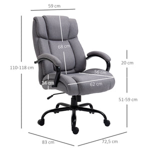 English Elm High Back Big And Tall Executive Office Chair - Heavy-Duty, Adjustable, Wide Seat, Light Grey Comfort W2225141490