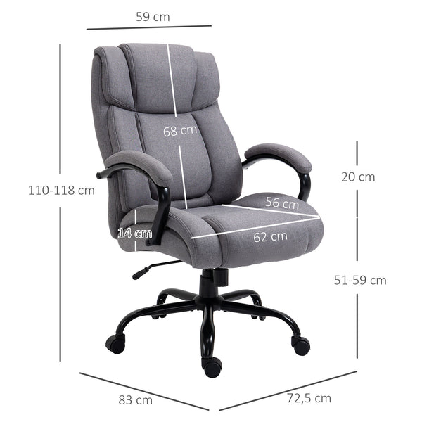 English Elm High Back Big And Tall Executive Office Chair - Heavy-Duty, Adjustable, Wide Seat, Light Grey Comfort W2225141490