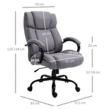 English Elm High Back Big and Tall Executive Office Chair 484Lbs With Wide Seat, Computer Desk Chair With Linen Fabric, Adjustable Height, Swivel Wheels, Light Grey