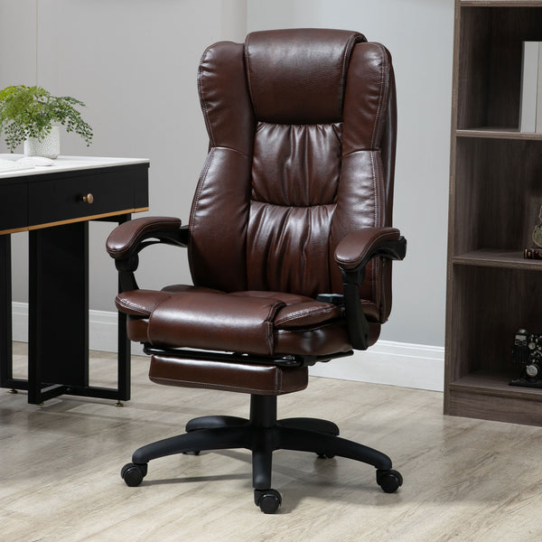 English Elm High Back Massage Office Chair With 6 Vibration Points, Adjustable Recline & Retractable Footrest W2225141238