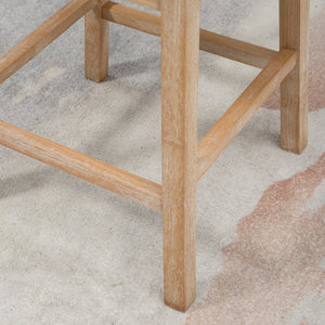 English Elm Upholstered Cream Bar Stools Set of 2 – 30" Seat Height, 180° Swivel, Nailhead Trim, Rubberwood Legs W2225141467