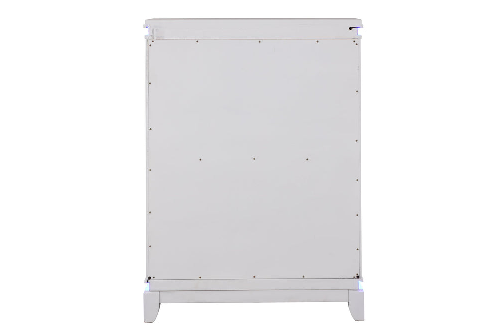 English Elm Opium 5-Drawer Chest with Crystal Accents, Integrated LED Lighting, Diamond Pulls & Spacious Storage B009127712