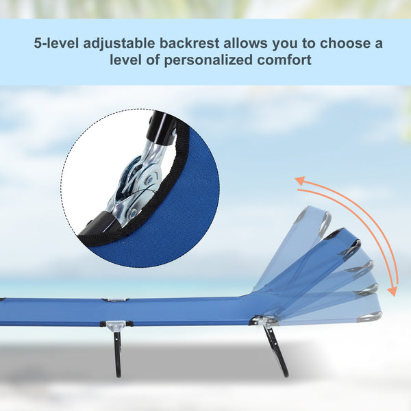 English Elm Folding Chaise Lounge Pool Chair - Adjustable 5-Position Outdoor Lounger For Ultimate Relaxation & Comfort W2225141411