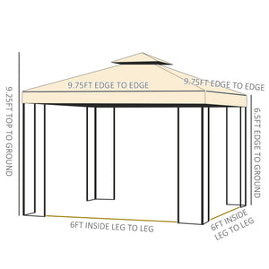 English Elm 10' Outdoor Retractable Pergola Canopy with Aluminum Frame, UV-Proof Fabric, Smooth Slide Rails for Patio Comfort Beige W2225141393