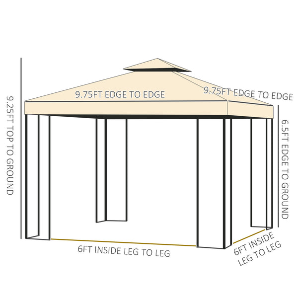 English Elm 10' Outdoor Retractable Pergola Canopy with Aluminum Frame, UV-Proof Fabric, Smooth Slide Rails for Patio Comfort Beige W2225141393