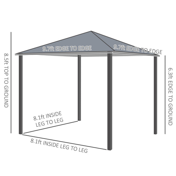 English Elm 10' Outdoor Retractable Pergola Canopy with Aluminum Frame, UV-Proof Fabric, Smooth Slide Rails for Patio Comfort Black W2225141386