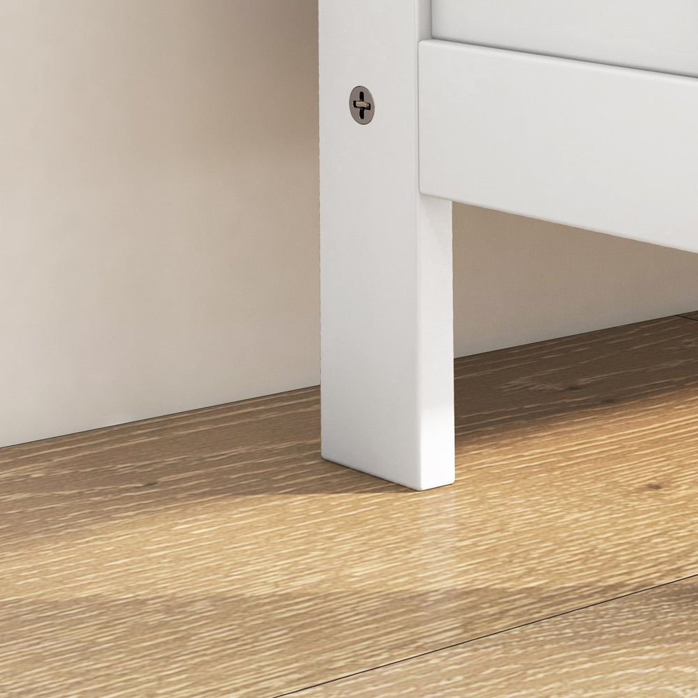 English Elm Narrow Shoe Cabinet with 3 Flip Drawers, Slim Louvered Entryway Organizer for 6 Pairs, White (96) W2225141229