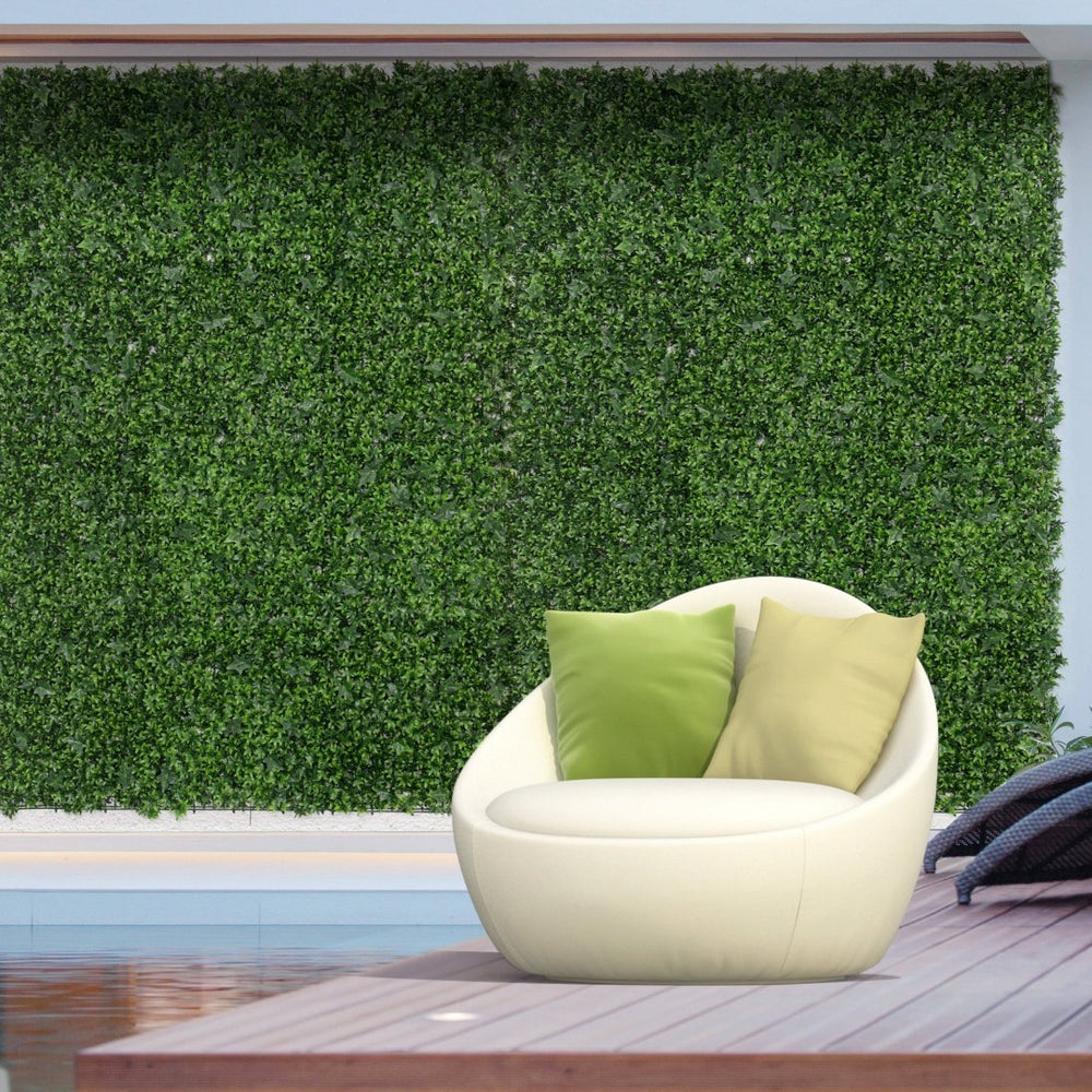 English Elm Artificial Boxwood Hedge Panels Set of 12 Uv Resistant Pe Faux Greenery Wall Coverage W2225141396