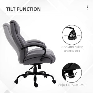 English Elm High Back Big And Tall Executive Office Chair - Heavy-Duty, Adjustable, Wide Seat, Light Grey Comfort W2225141490