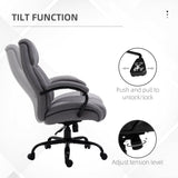 English Elm High Back Big and Tall Executive Office Chair 484Lbs With Wide Seat, Computer Desk Chair With Linen Fabric, Adjustable Height, Swivel Wheels, Light Grey