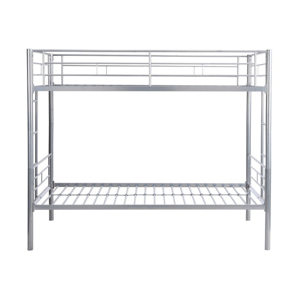 English Elm Metal Twin Over Bunk Bed with Built-in Stairs for Kids Shared Bedroom W311121106
