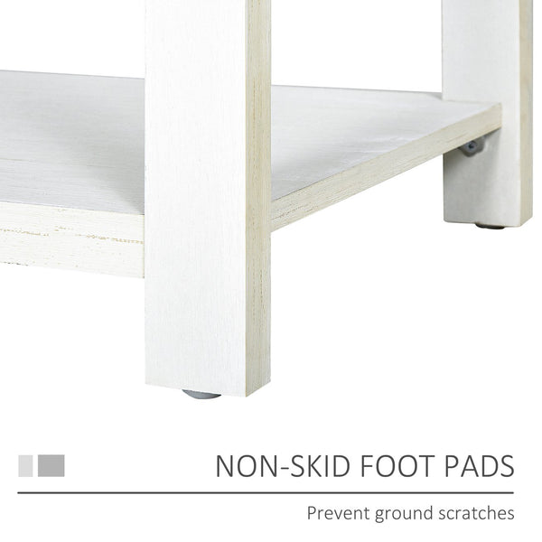 English Elm Farmhouse Barn-Door Sideboard Buffet Cabinet with Drawer, Adjustable Shelf, Rustic Industrial Storage White W2225141245