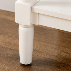 English Elm Console Vintage Entryway Console Table with 2 Drawers, Cabinets & Bottom Shelf, Distressed White Accent W2225141243