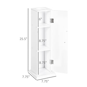 English Elm Toilet Modern Country Corner Toilet Paper Cabinet with Door & Shelves, Slim White Storage Tower, Hidden Screws, Magnetic Lock, Space-Saving Design W2225141213