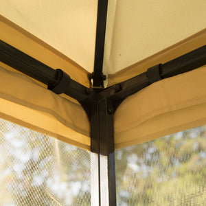 English Elm 10' Outdoor Retractable Pergola Canopy with Aluminum Frame, UV-Proof Fabric, Smooth Slide Rails for Patio Comfort Beige W2225141393