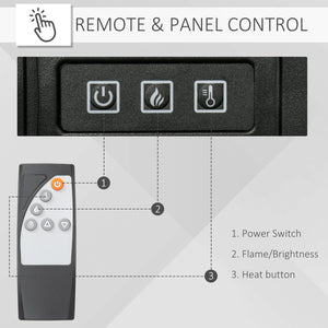 English Elm 32" Electric Fireplace Mantel TV Stand, 1400W Heater with Realistic LED Log Flame, Remote, White, Safe Ambience W2225141455