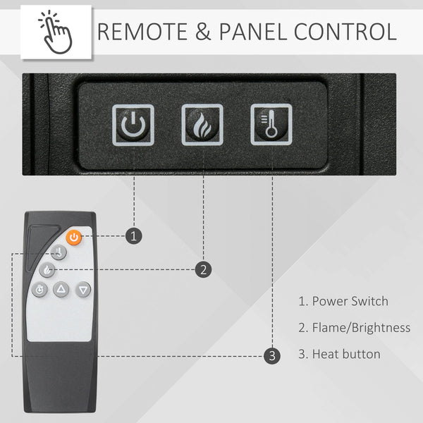 English Elm 32" Electric Fireplace Mantel TV Stand, 1400W Heater with Realistic LED Log Flame, Remote, White, Safe Ambience W2225141455