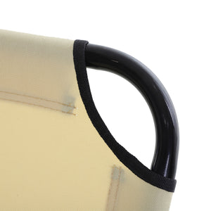 English Elm Foldable Aluminum Chaise Lounge with Padded Headrest, 5-Position Recline, Portable Beach & Patio Lounger Beige W2225141504