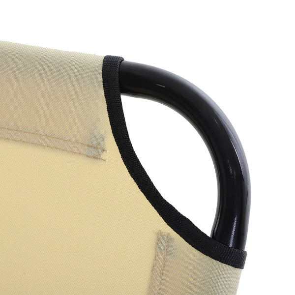 English Elm Foldable Aluminum Chaise Lounge with Padded Headrest, 5-Position Recline, Portable Beach & Patio Lounger Beige W2225141504