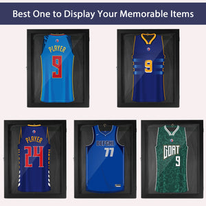 English Elm HOMCOM 24" x 32" Jersey Display Case Wall-Mounted Acrylic Shadow Box with UV Protection, Lockable Hanger W2225141241