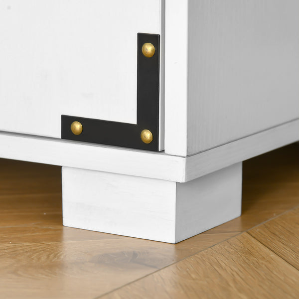 English Elm Industrial Shoe Cabinet with 3 Flip Drawers for Narrow Entryway — Slim 15-Pair Storage, Rustic Black Frame and Woodgrain Panels, Anti-Tip Design White W2225141231