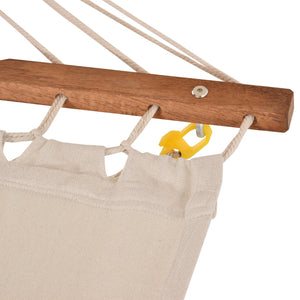 English Elm Outdoor Hammock with Stand Heavy-Duty Wooden Frame, Extra-Large Canopy, Boho Cotton Nap Bed, 396 lb Capacity W2225S00005