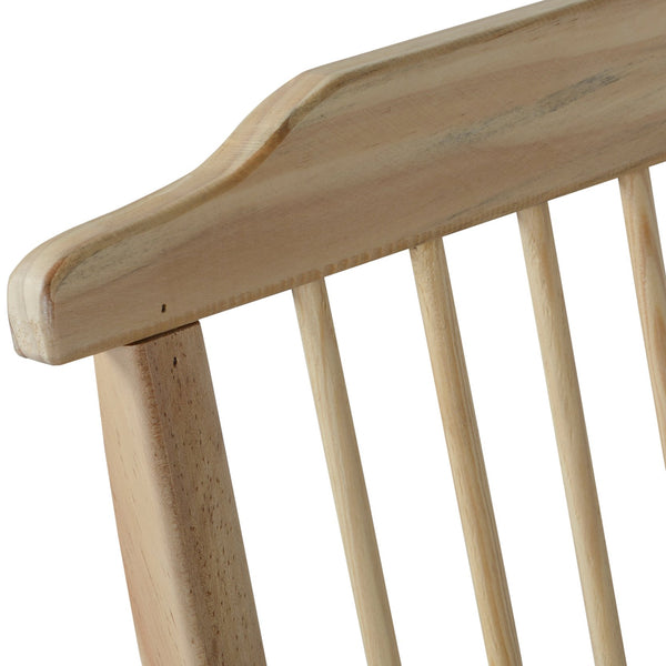 English Elm 3 Piece Patio Folding Bistro Set with Tie-On Cushions, Natural Pine Wood, Space-Saving Foldable Outdoor Seating for Balcony Garden Poolside W2225141373