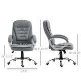 English Elm High Back Home Office Chair Executive Computer Chair With Adjustable Height, Upholstered Thick Padding Headrest and Armrest - Grey