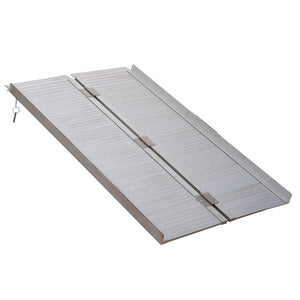 English Elm Wheelchair Ramp Folding Aluminum Alloy Bi-fold Design with Skid Proof Surface 600lb Capacity W2225141450