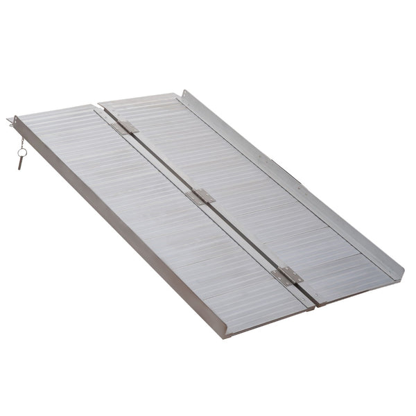 English Elm Wheelchair Ramp Folding Aluminum Alloy Bi-fold Design with Skid Proof Surface 600lb Capacity W2225141450