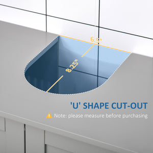 English Elm Kleankin Modern Under Sink Bathroom Cabinet - Stylish Gray Vanity With Adjustable Shelves & Doors W2225141464