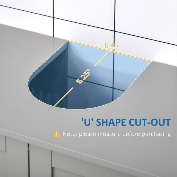 English Elm Kleankin Modern Under Sink Bathroom Cabinet - Stylish Gray Vanity With Adjustable Shelves & Doors W2225141464