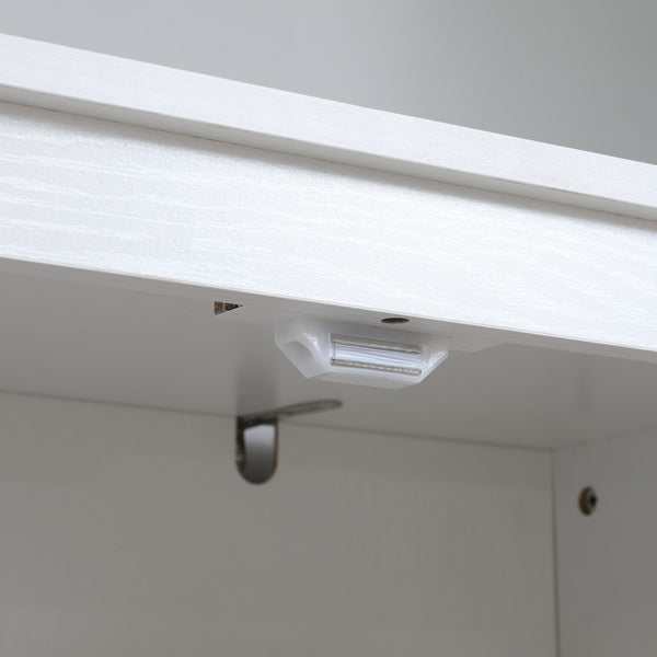 English Elm 72" Freestanding 4-Door Pantry Cabinet Organizer with 4-Tier Shelves, Adjustable Storage, White, Anti-Tip Stability and Stylish Painted Finish W2225141232