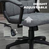 English Elm Fabric Office Chair, Computer Desk Chair, Swivel Task Chair With Arms, Adjustable Height, Swivel Wheels, Mid Back, Charcoal Gray