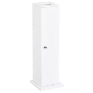 English Elm Toilet Modern Country Corner Toilet Paper Cabinet with Door & Shelves, Slim White Storage Tower, Hidden Screws, Magnetic Lock, Space-Saving Design W2225141213