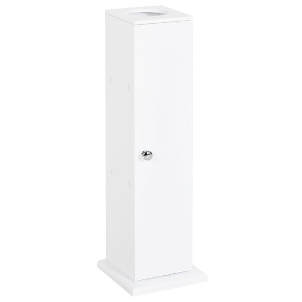 English Elm Toilet Modern Country Corner Toilet Paper Cabinet with Door & Shelves, Slim White Storage Tower, Hidden Screws, Magnetic Lock, Space-Saving Design W2225141213