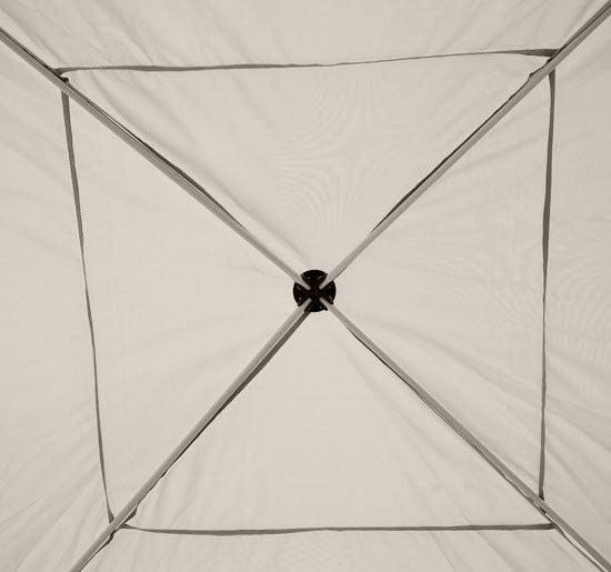 English Elm 210D 10'x10' Pop Up Canopy with Zippered Mesh Walls, Steel Frame, Adjustable Height, Carry Bag (Beige) W2225141409