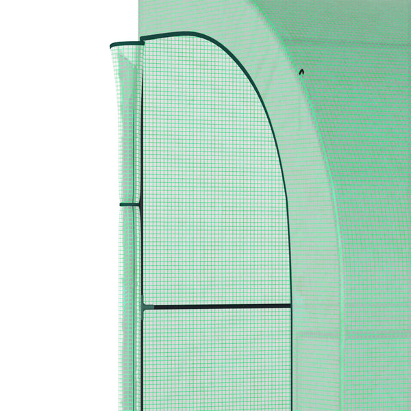 English Elm 10' Lean-To Greenhouse 10'x5'x7' Walk-In Plant Nursery with PE Cover, 2 Roll-Up Doors, 3 Shelves W2225141389