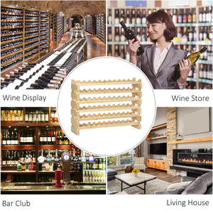 English Elm Stackable Modular Wine Rack Six Tier Natural Wood Freestanding Cellar Storage W2225141449