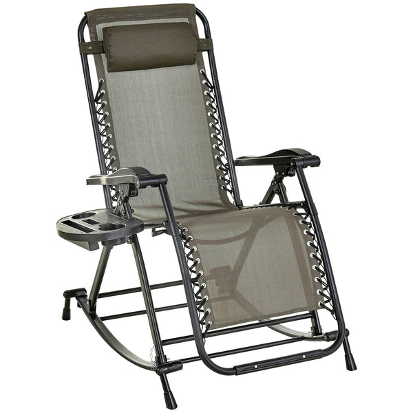 English Elm Outdoor Swing Glider Chair Steel Frame Patio Rocking Mesh Seat 330lb Capacity Weatherproof Comfort Gray W2225141401