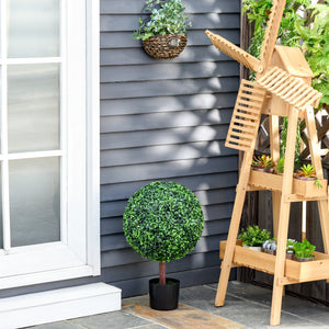 English Elm 23.5" Boxwood Topiary Ball Tree with Nursery Pot, Lifelike Faux Plant for Home, Patio & Garden Decor W2225141233