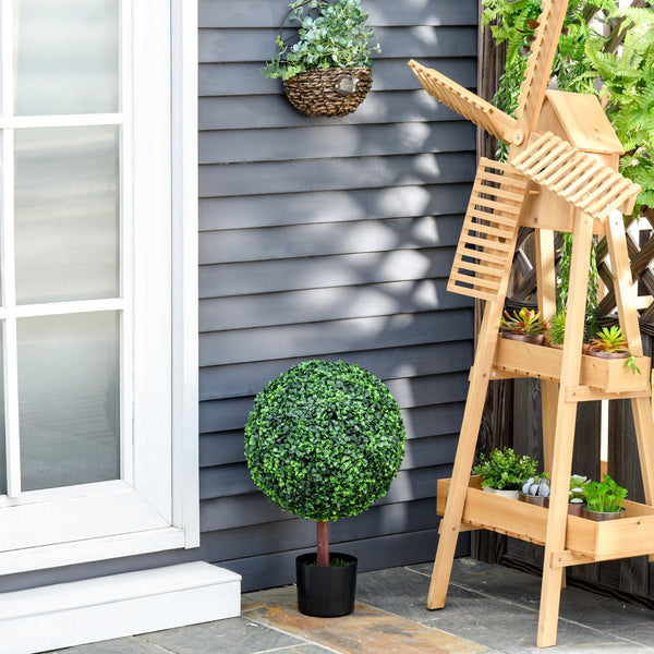 English Elm 23.5" Boxwood Topiary Ball Tree with Nursery Pot, Lifelike Faux Plant for Home, Patio & Garden Decor W2225141233