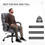 English Elm High Back Big and Tall Executive Office Chair 484Lbs With Wide Seat, Computer Desk Chair With Linen Fabric, Adjustable Height, Swivel Wheels, Light Grey