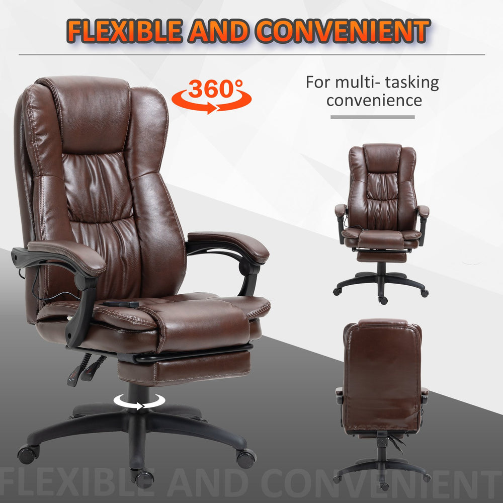 English Elm High Back Massage Office Chair With 6 Vibration Points, Adjustable Recline & Retractable Footrest W2225141238