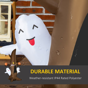 English Elm 5' Halloween Ghost Tree Inflatable with LED Pumpkins - Weatherproof Polyester Yard Decor, 5FT Fun W2225141486