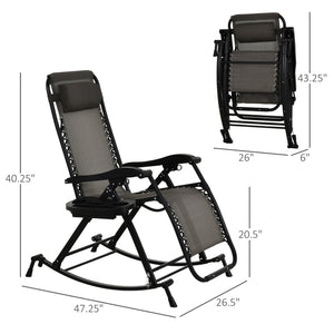 English Elm Outdoor Swing Glider Chair Steel Frame Patio Rocking Mesh Seat 330lb Capacity Weatherproof Comfort Gray W2225141401