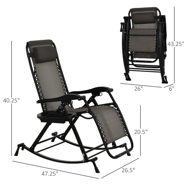English Elm Outdoor Swing Glider Chair Steel Frame Patio Rocking Mesh Seat 330lb Capacity Weatherproof Comfort Gray W2225141401