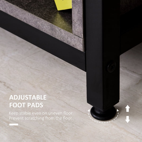 English Elm 68 Inch Office Desk Workstation with Bookshelf & CPU Stand, Spacious Storage, Stylish Woodgrain Grey Trim W2225141474