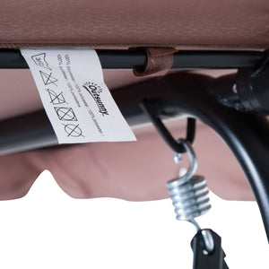 English Elm 3-Seat Cushioned Outdoor Patio Swing with Adjustable Tilt Canopy, Steel A-Frame, Removable Covers W2225141405