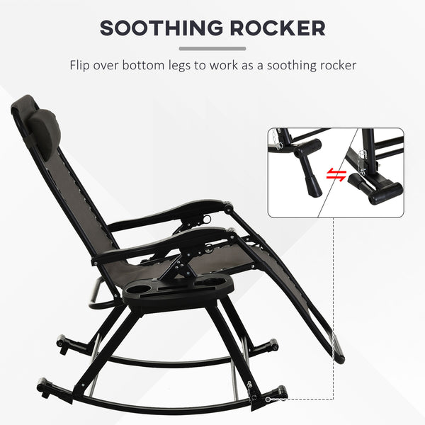 English Elm Outdoor Swing Glider Chair Steel Frame Patio Rocking Mesh Seat 330lb Capacity Weatherproof Comfort Gray W2225141401